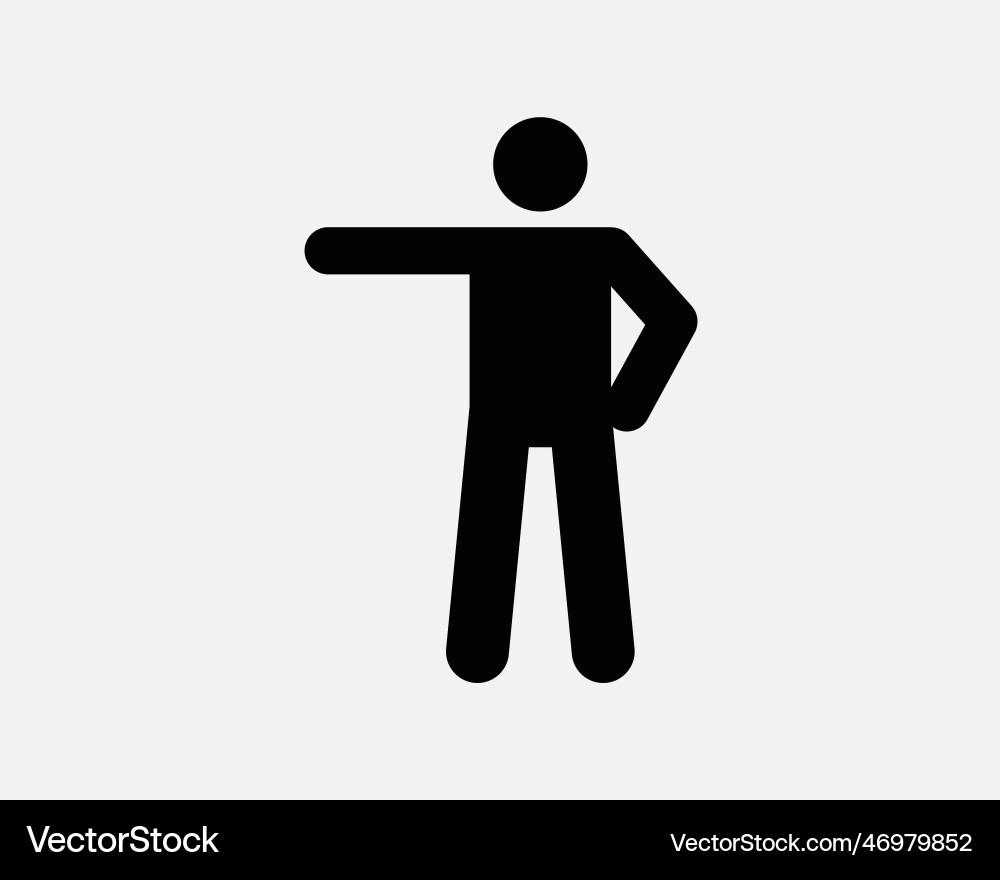 Man pointing left icon Man pointing left icon vector image
