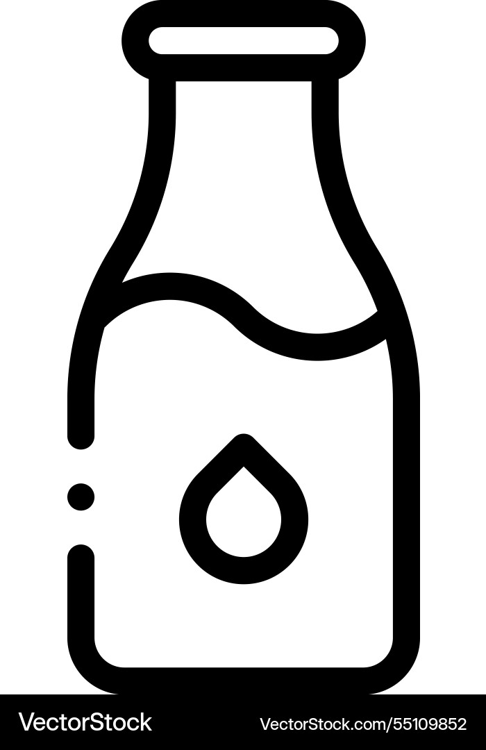 Milk icon thin linear style design isolated Milk icon thin linear style design isolated vector image