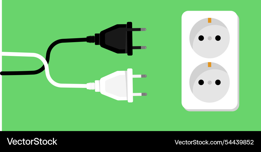 Stecker und Steckdosenstrom - Banner Hintergrund Vektorbild