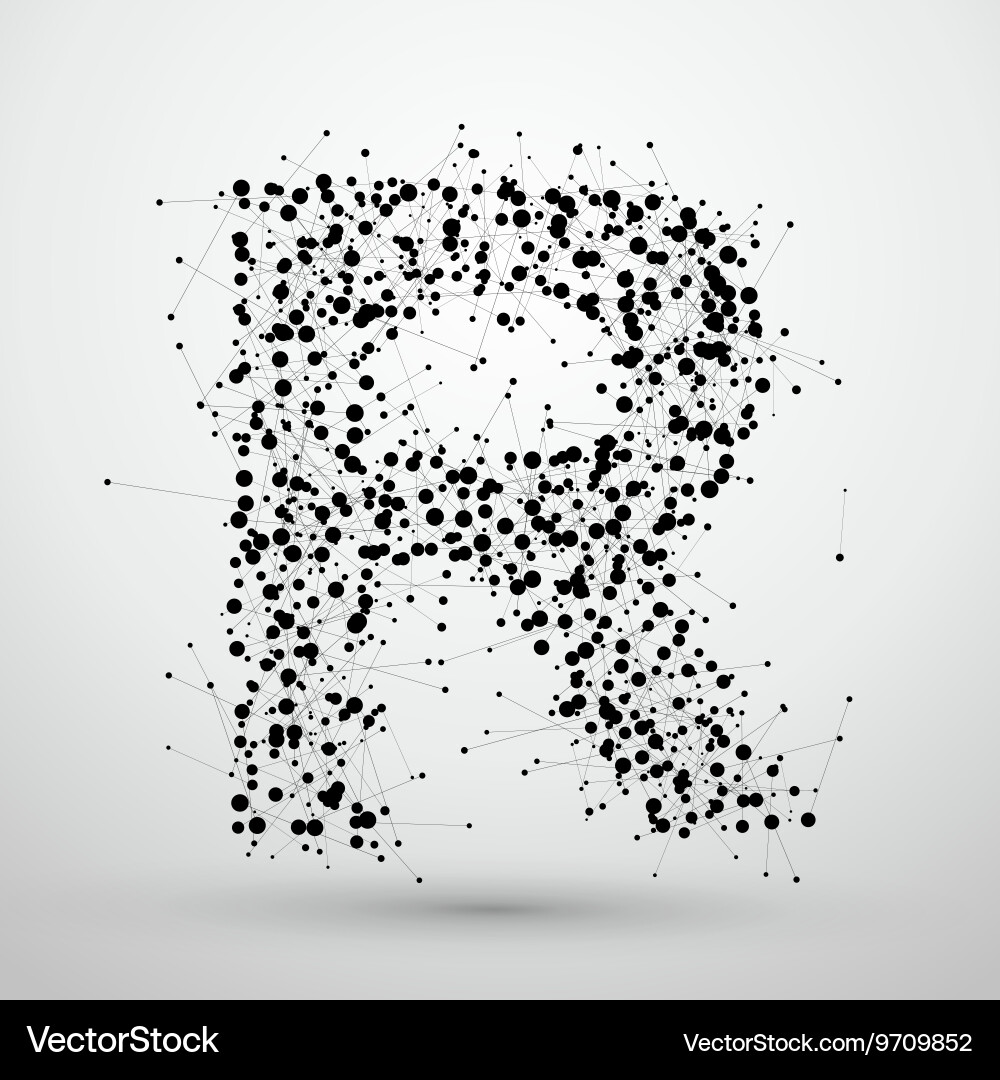 Point line consisting of letters font design vector image