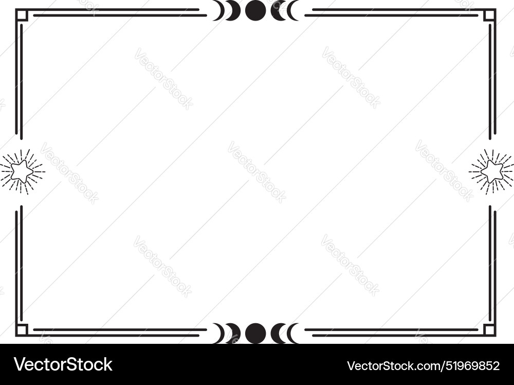 Rectangular boho frame Rectangular boho frame vector image