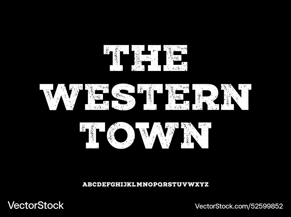 Rustic Western Alphabet Font vector image
