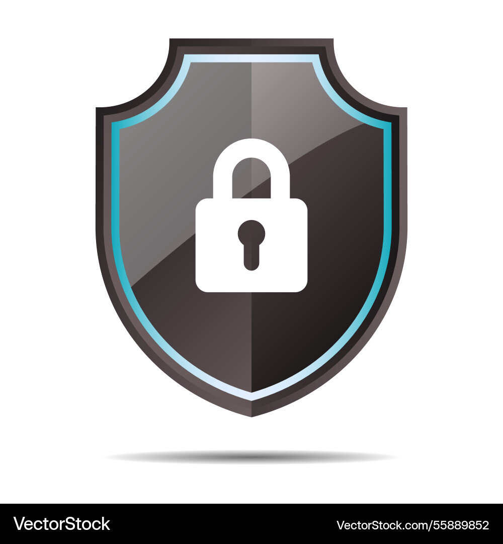 Security shield icon isolated with shadow vector image