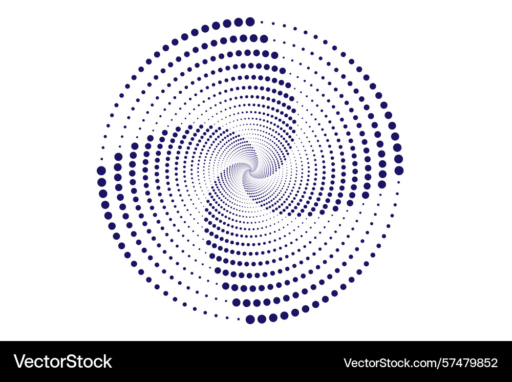 Spiral vortex icon created with dotted pattern Vector Image