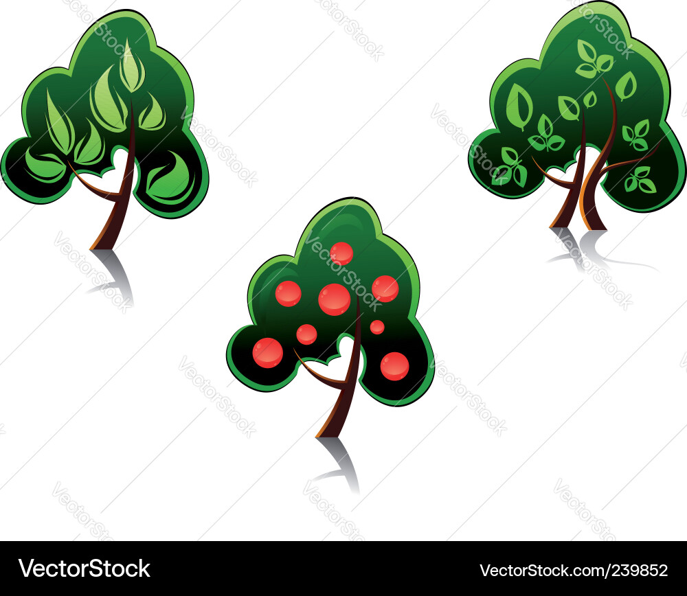 Tree symbols Vector Image