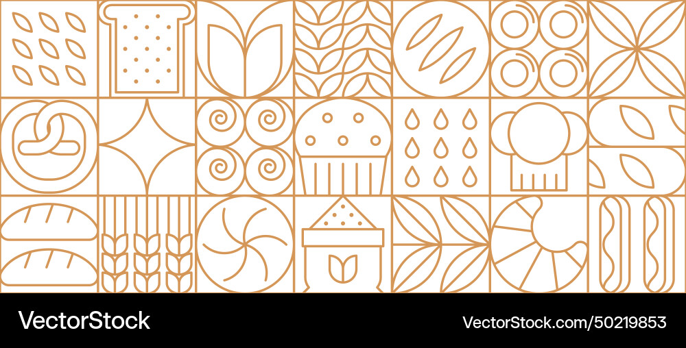Abstract bakery and bread line geometric pattern Vector Image