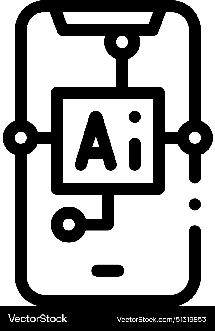 Ai icon thin linear style design isolated Ai icon thin linear style design isolated vector image