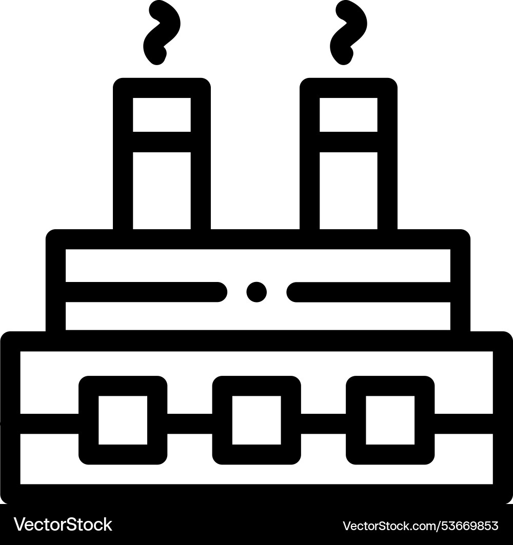 Factory icon thin linear style design isolated Vector Image
