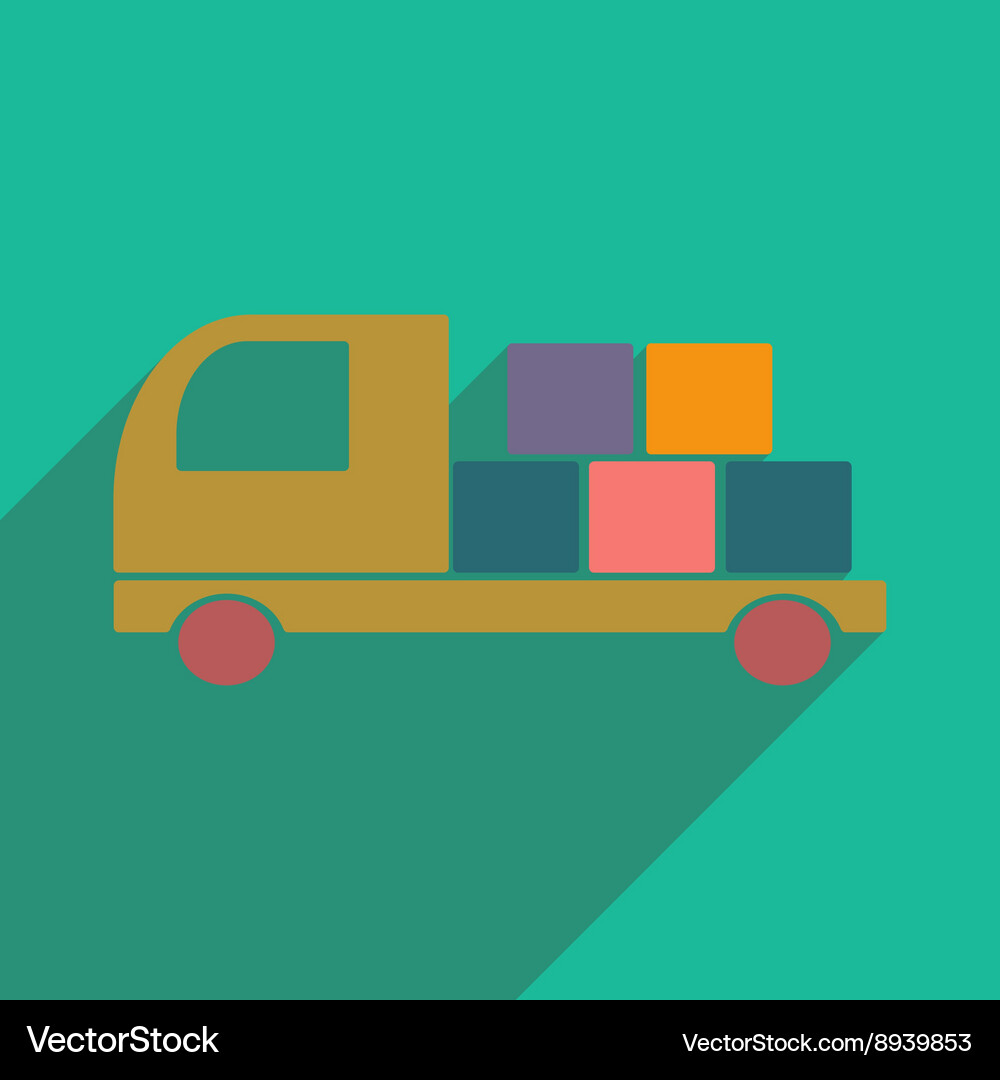 Flat with shadow icon and mobile application Vector Image