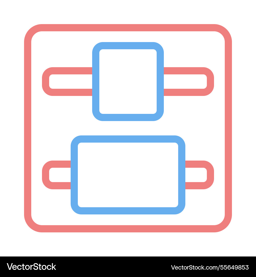 Interface icon representing horizontal alignment vector image