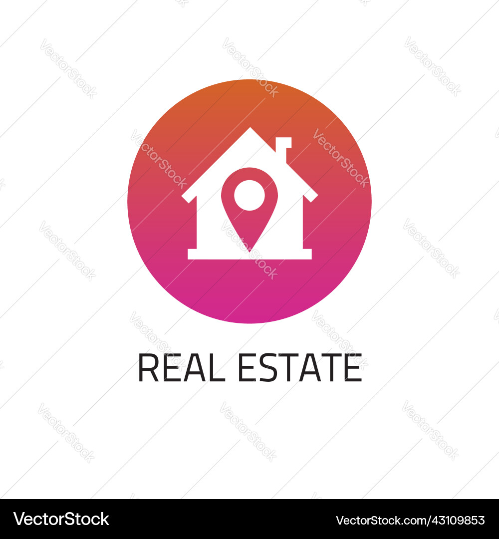 Real estate logo or home house apartment rental Real estate logo or home house apartment rental vector image