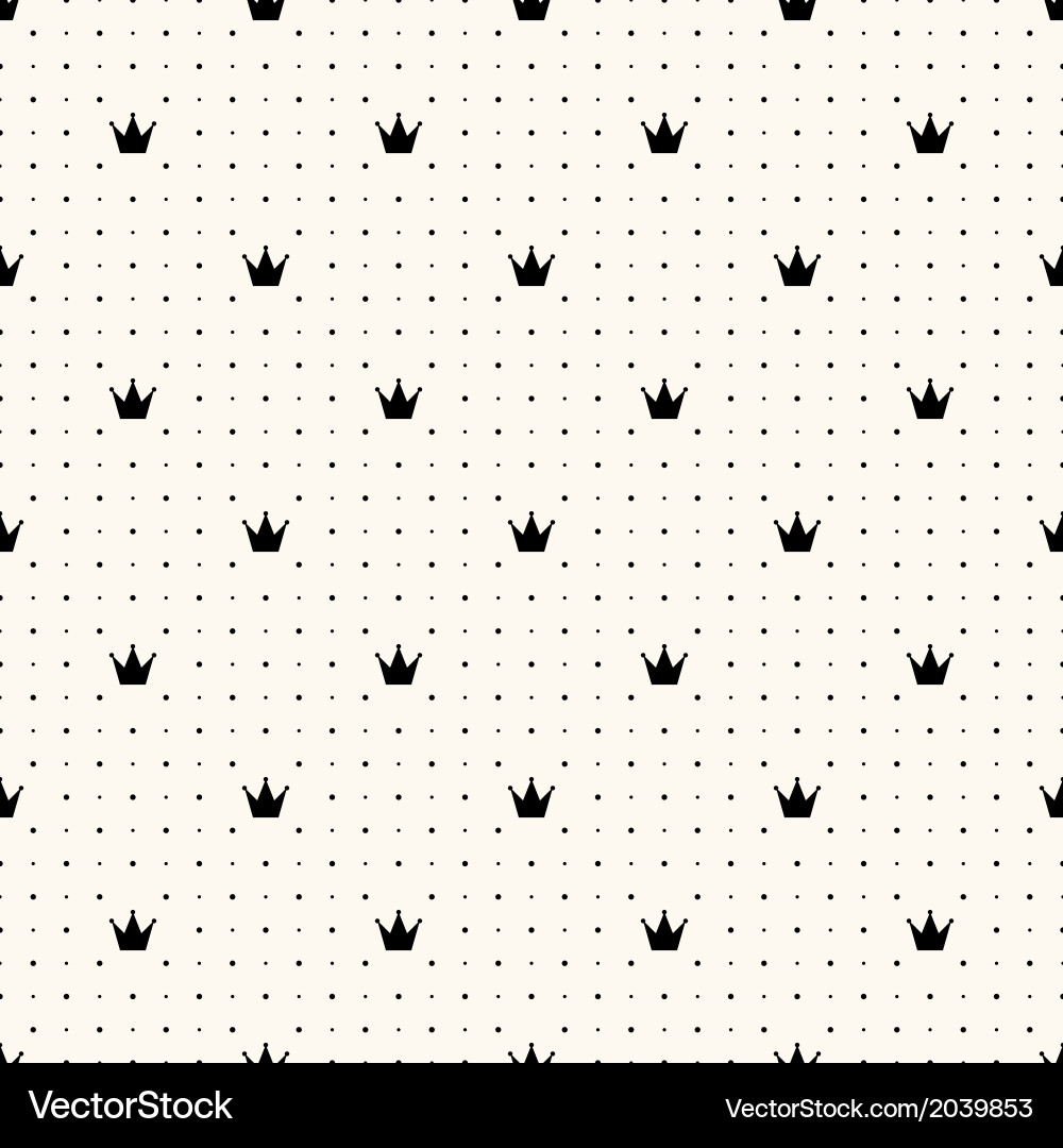 Seamless crown retro pattern Royalty Free Vector Image