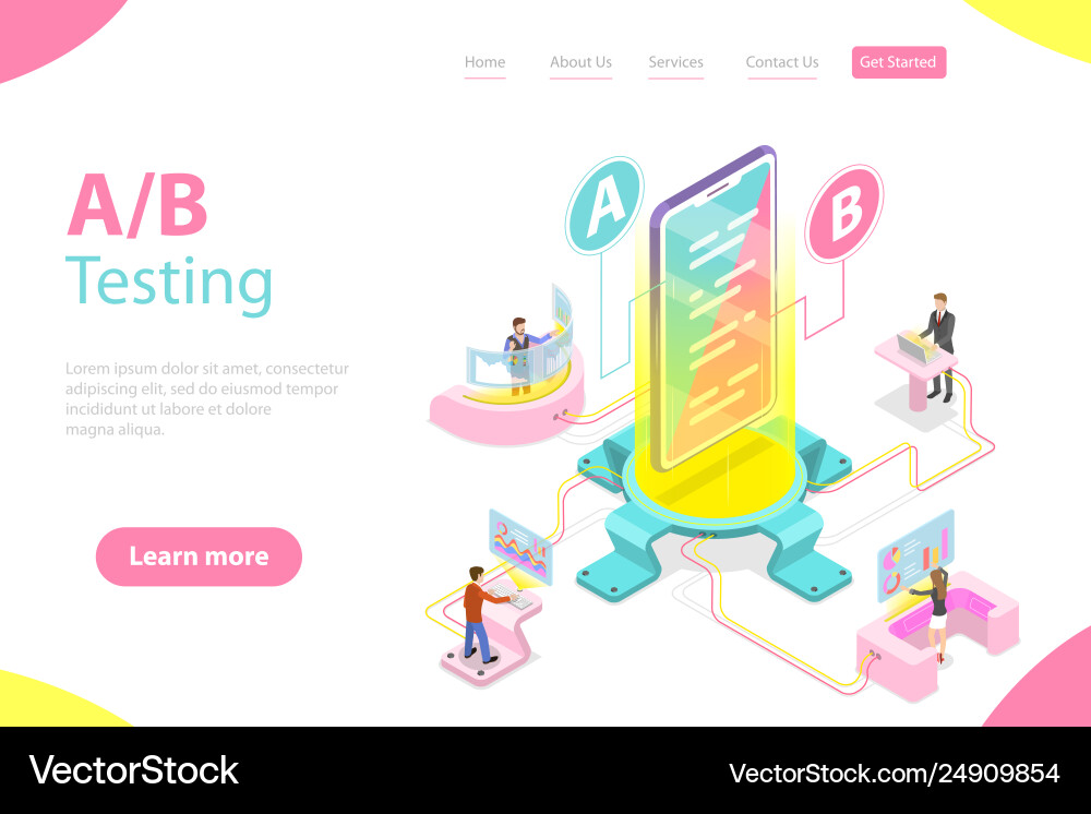 A/B Testing - Split Testing Concept vector image