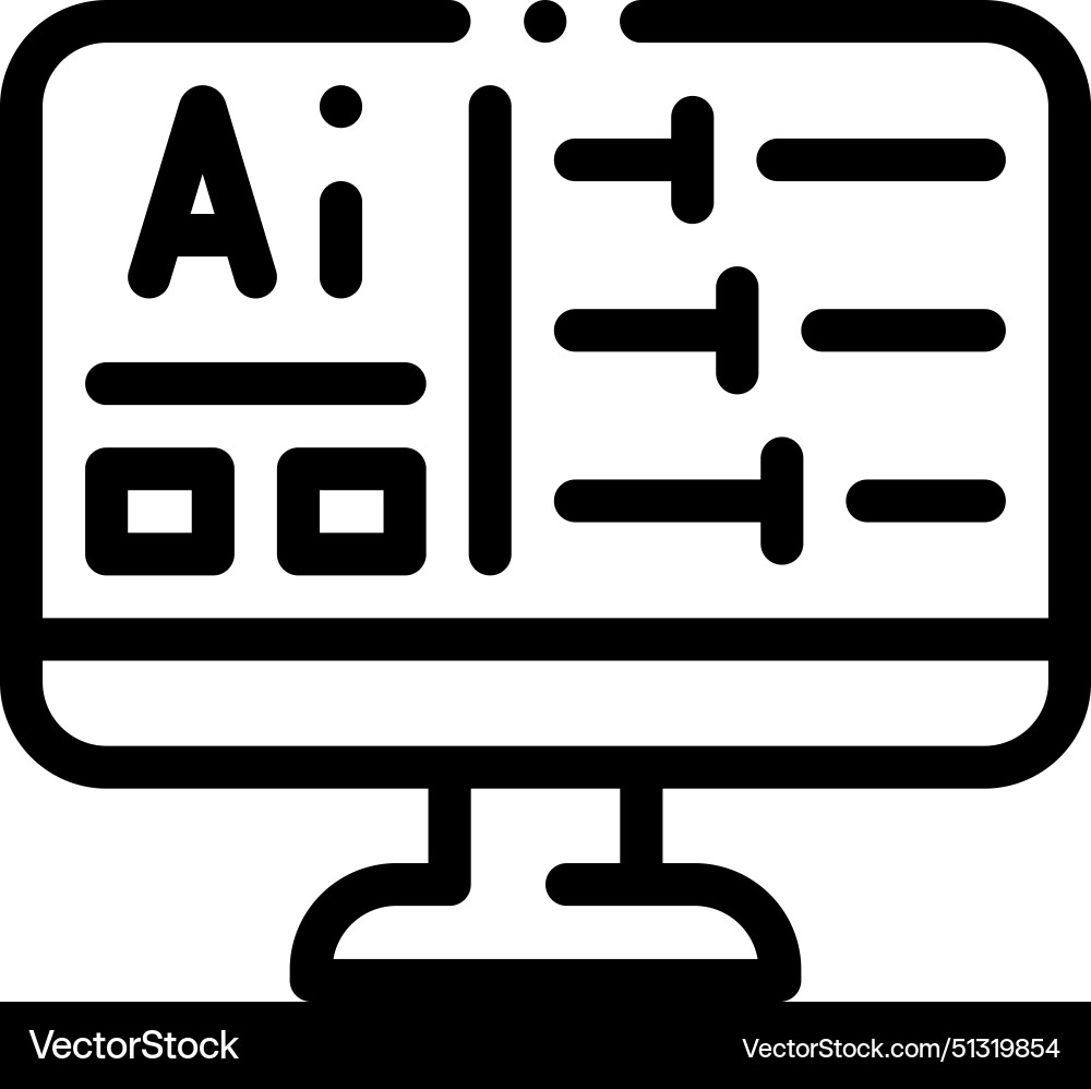 Ai icon thin linear style design isolated vector image