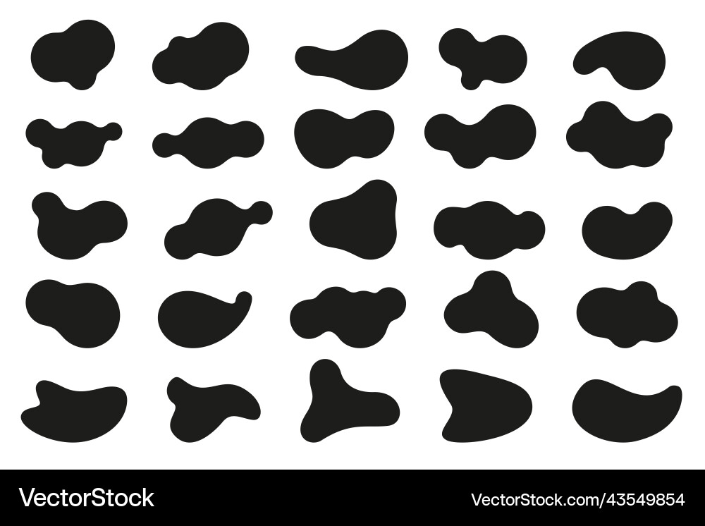 Amorphous Liquid Shapes - Blob Set vector image