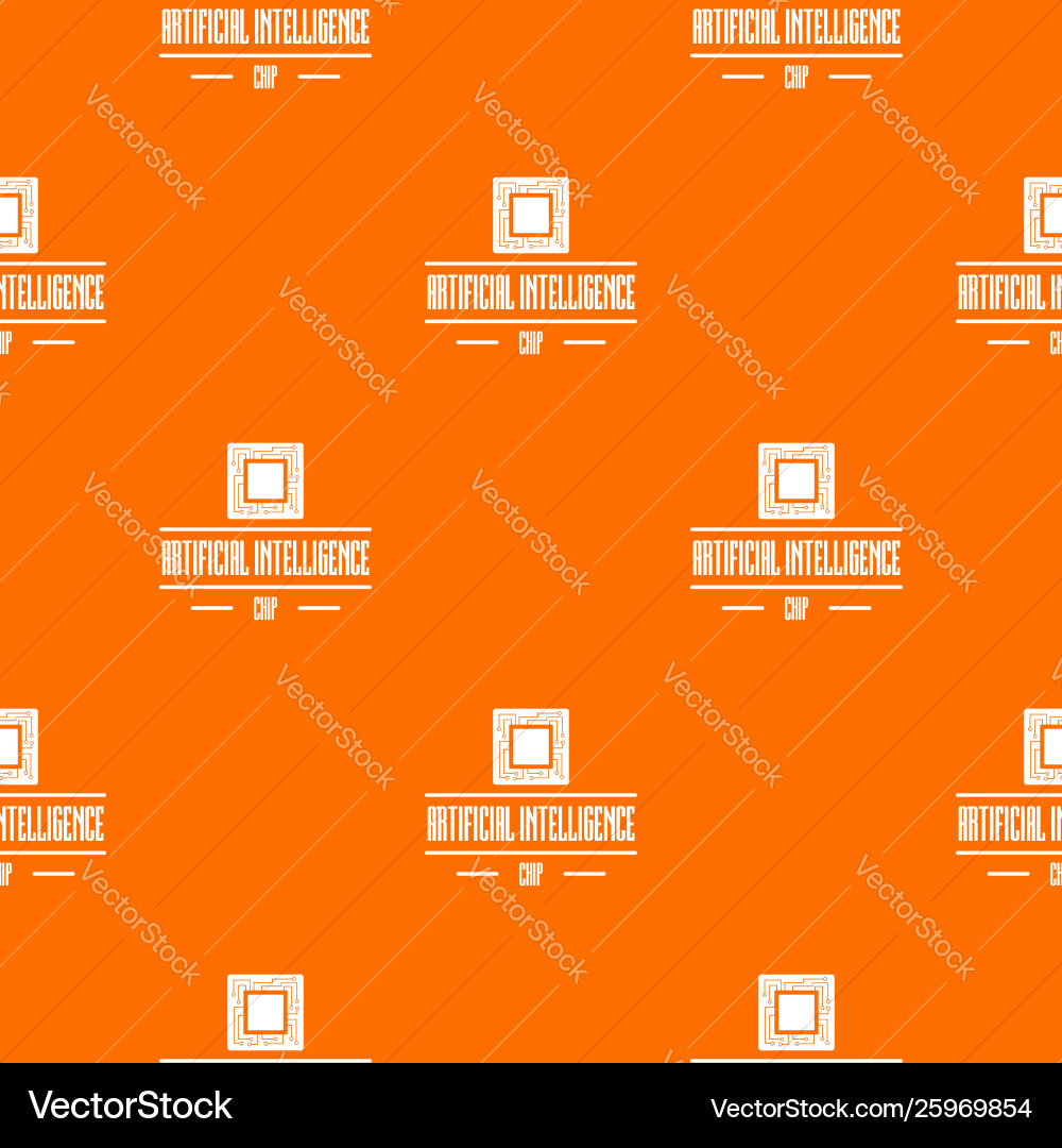 Artificial intelligence pattern orange Vector Image