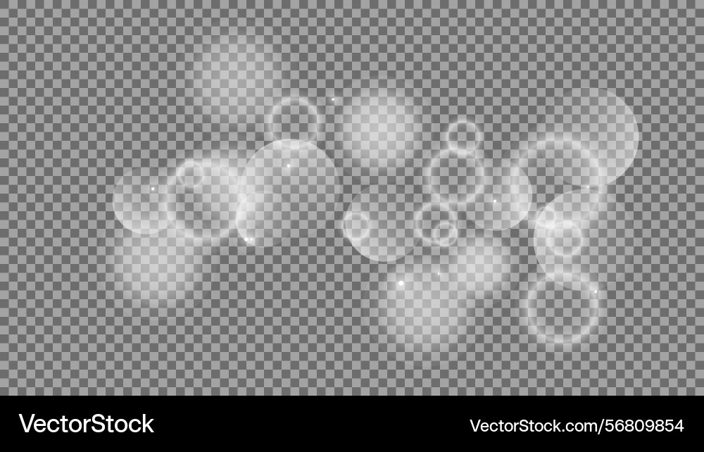 Bokeh circles on transparent background vector image