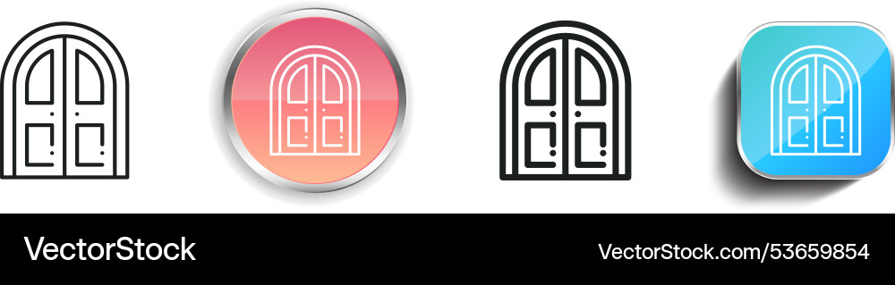 Door icon thin linear regular and button style Door icon thin linear regular and button style Vector Image