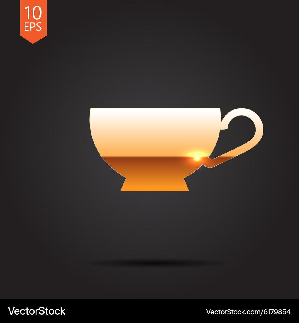 Flat color cups on shelf set Vector Image