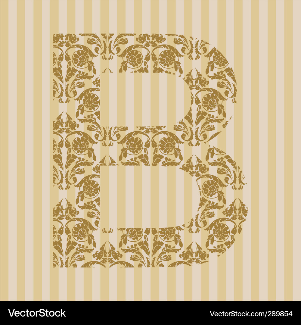 Floral Letter Ornament Vector Image