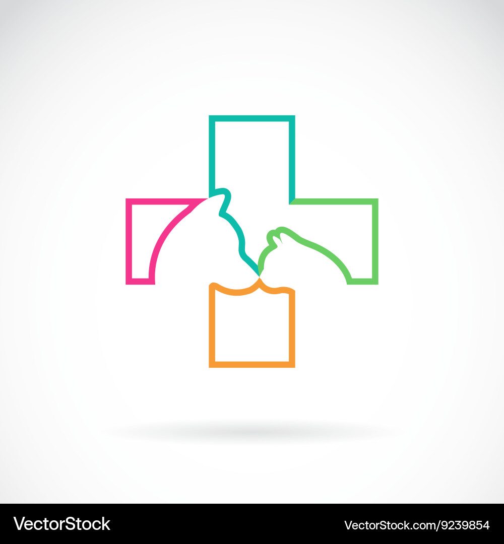 Image of veterinary symbol with dog and cat vector image