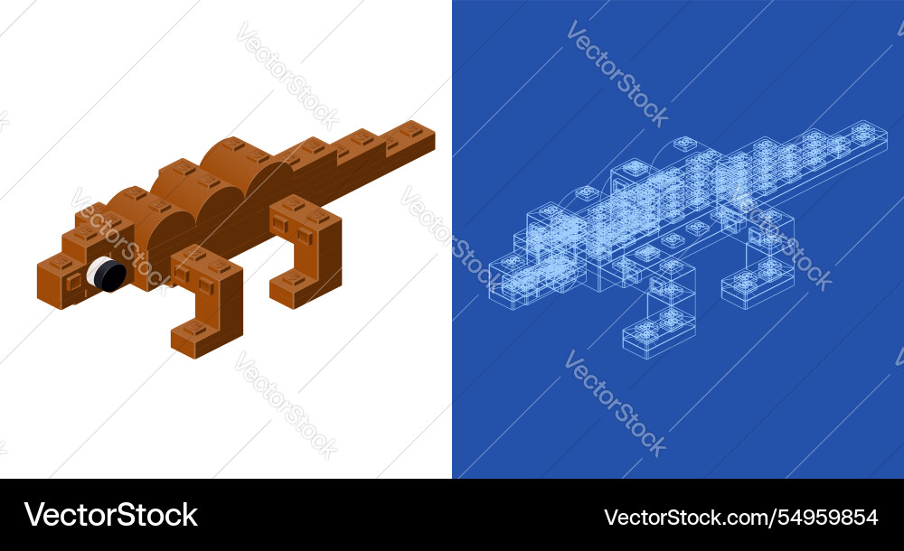 Lizard blueprint project idea and implementation Lizard blueprint project idea and implementation vector image