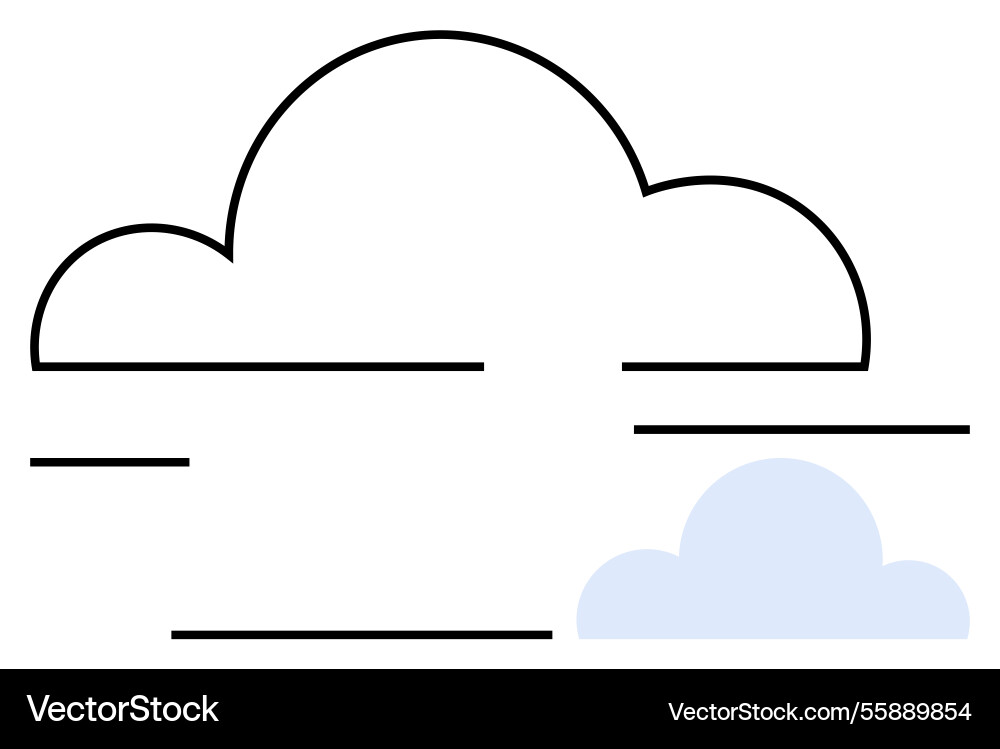 Minimalist cloud design with clean lines Minimalist cloud design with clean lines vector image