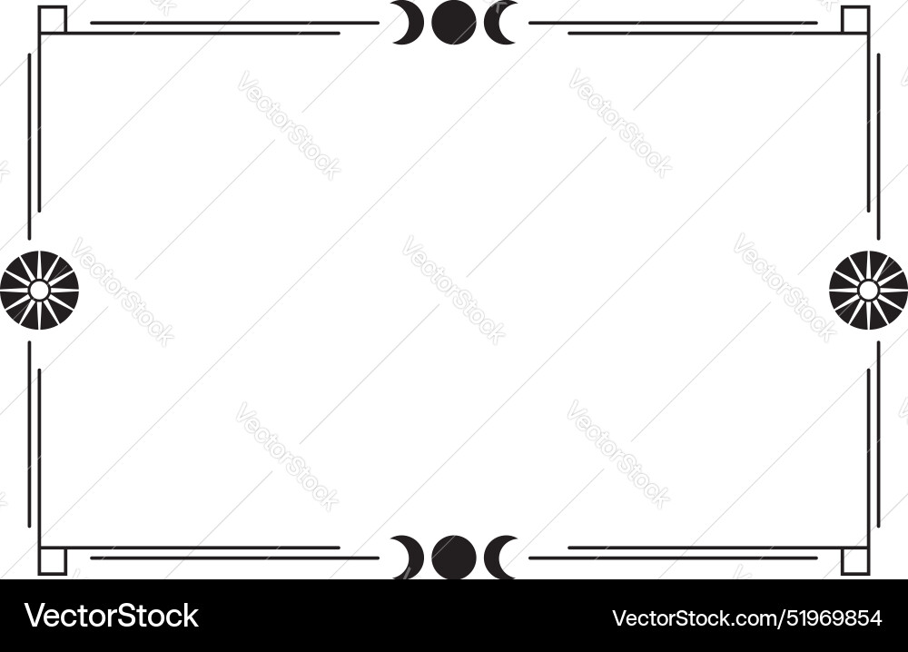 Rectangular boho frame Rectangular boho frame vector image