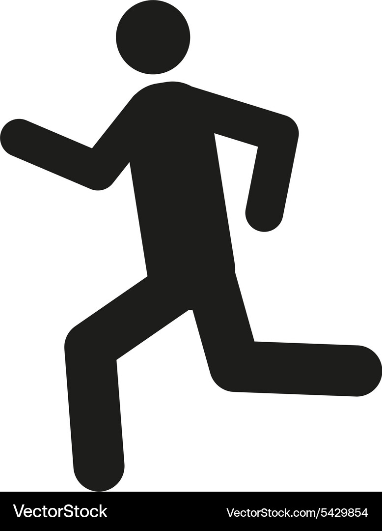 Running Man Icon - Speed and Fitness Vector Image