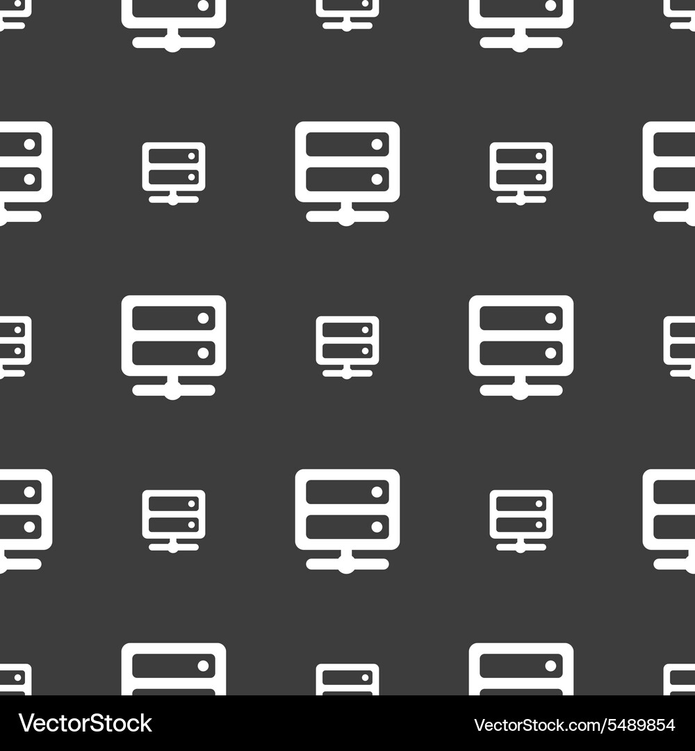 Server icon sign seamless pattern on a gray Vector Image
