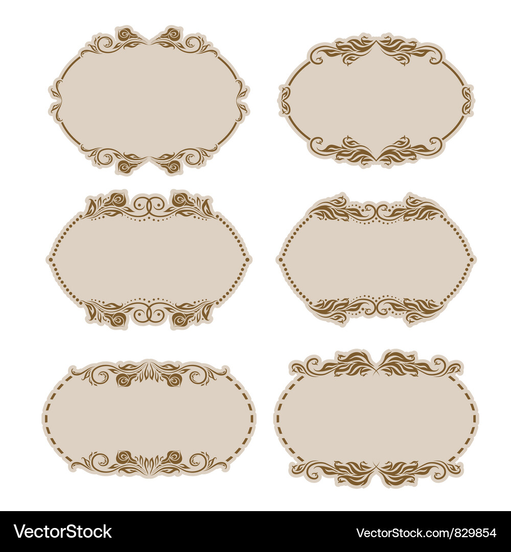 Set of ornate frames Vector Image