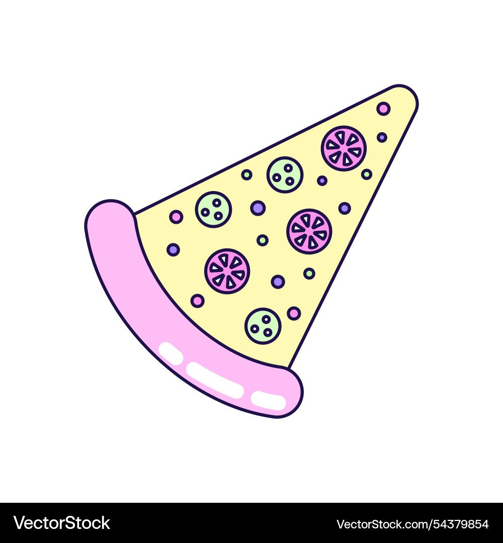 Triangular slice of pizza on white background Triangular slice of pizza on white background vector image
