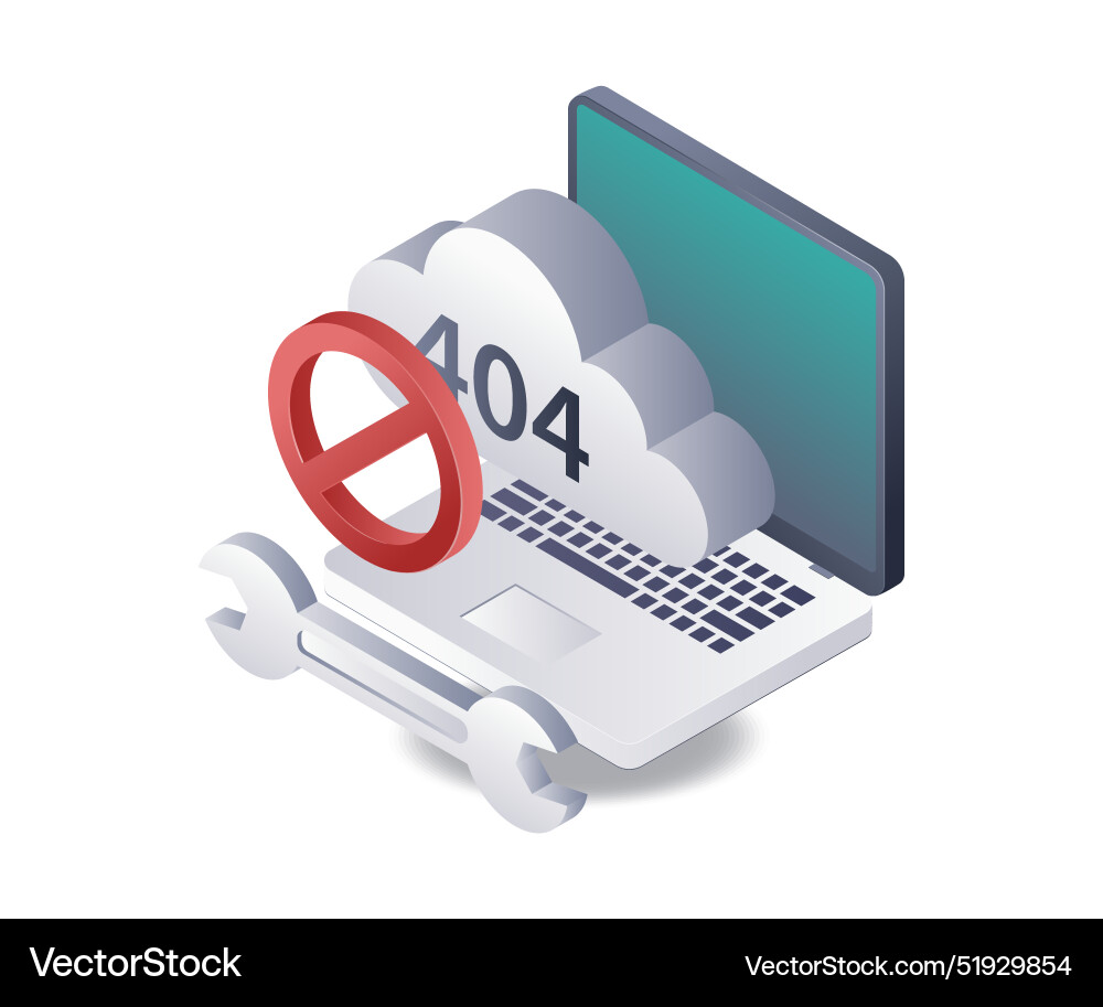 Warnung Fehlercode 404 im Cloud-Server-Datensystem Warnung Fehlercode 404 im Cloud-Server-Datensystem vektorbild