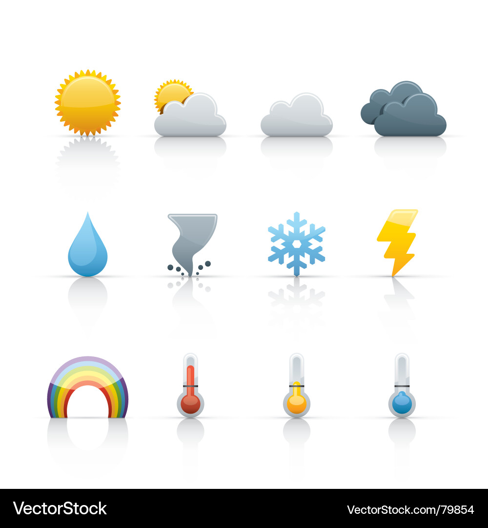 Wetter Icons - Klima & Wettervorhersage Vektorbild