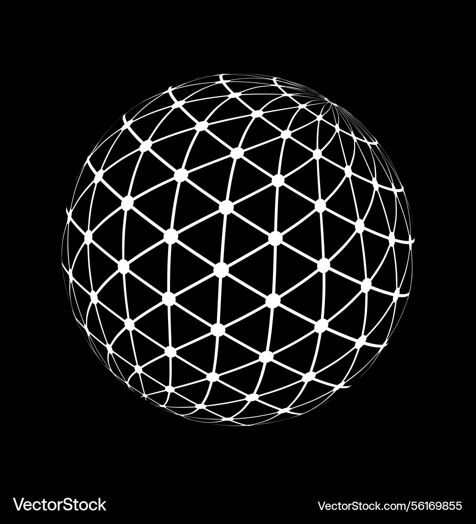 Abstract wireframe globe with dots vector image