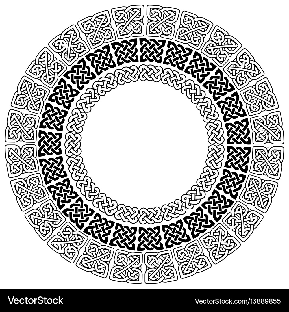 Keltische Mandala mit 3 verschiedenen Elementen in Ringen Keltische Mandala mit 3 verschiedenen Elementen in Ringen vektorbild
