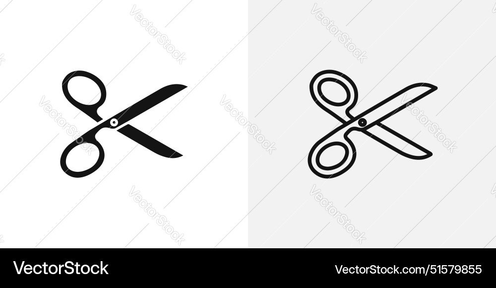 Scissors icon set Vector Image