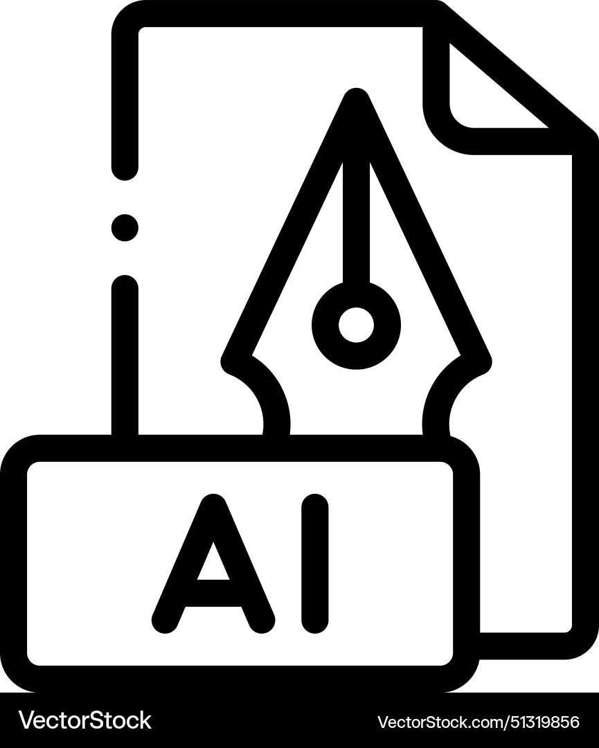 Ai icon thin linear style design isolated vector image
