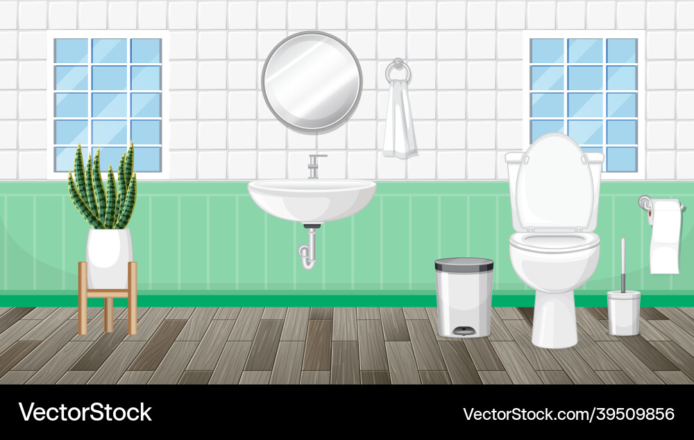 Bathroom interior design with furniture Bathroom interior design with furniture vector image