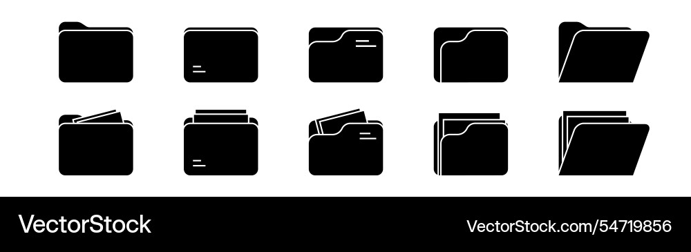 Black folder icon computer document file vector image