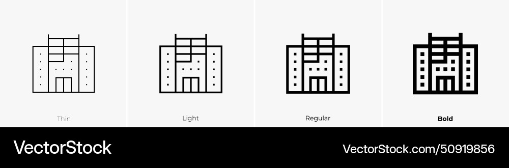Building icon thin light regular and bold style Vector Image