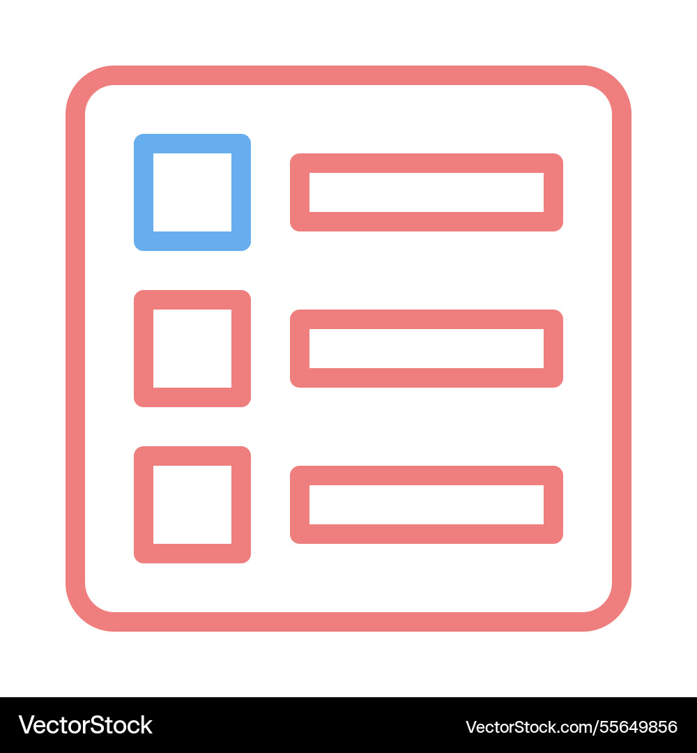 Checklist icon with boxes and horizontal lines Vector Image