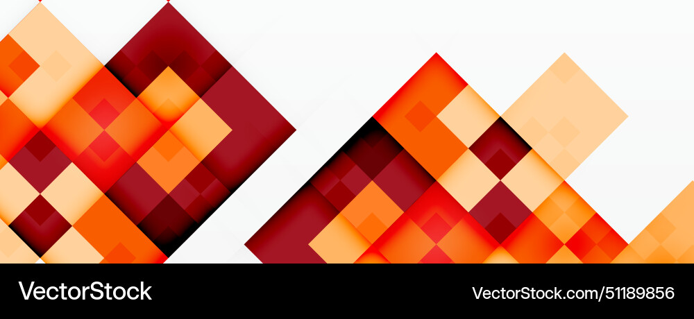 Colorful red and orange rectangles on white Vector Image