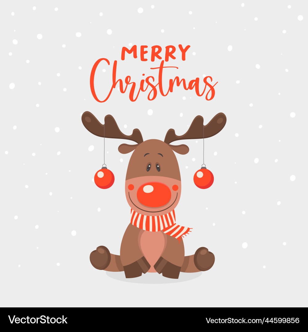 Cute and funny reindeer with scarf Cute and funny reindeer with scarf vector image