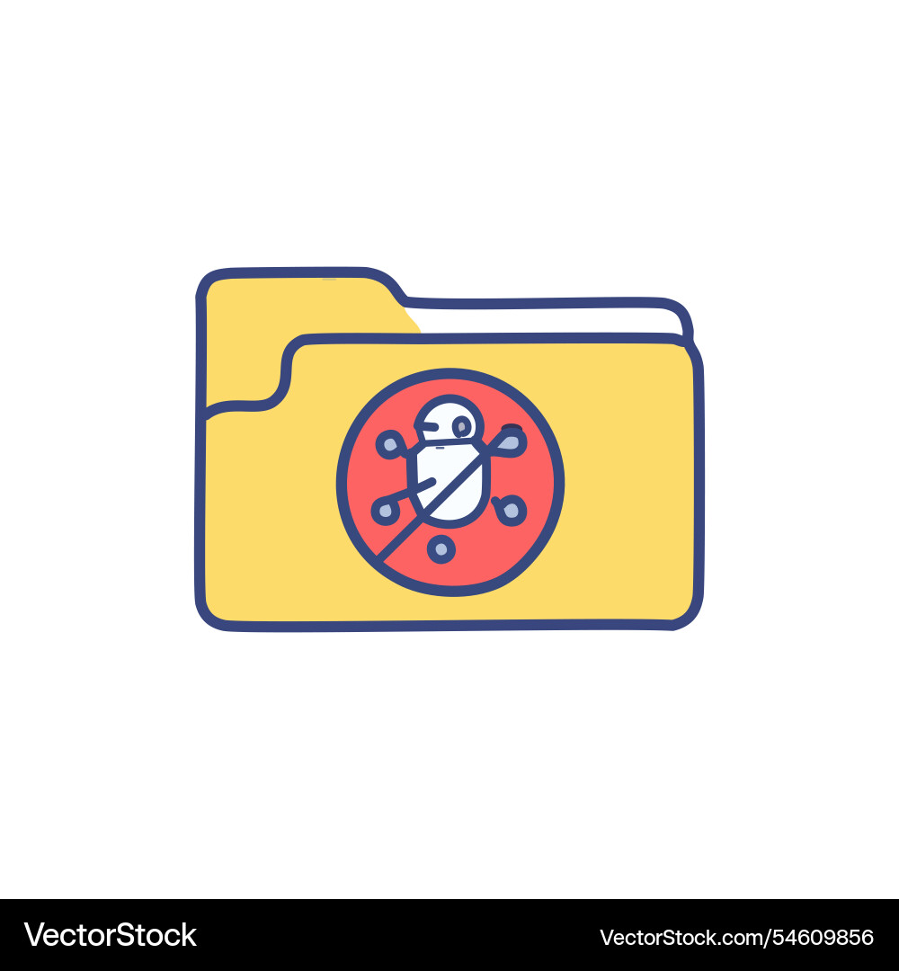 Data protection concept computer folder Data protection concept computer folder vector image