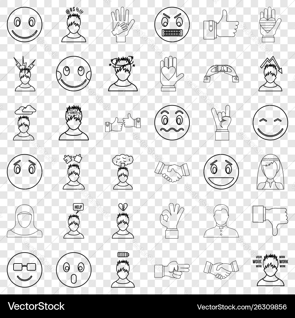 Dizzing icons set outline style Vector Image