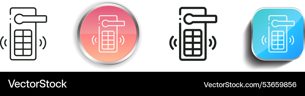Door handle icon thin linear regular and button vector image