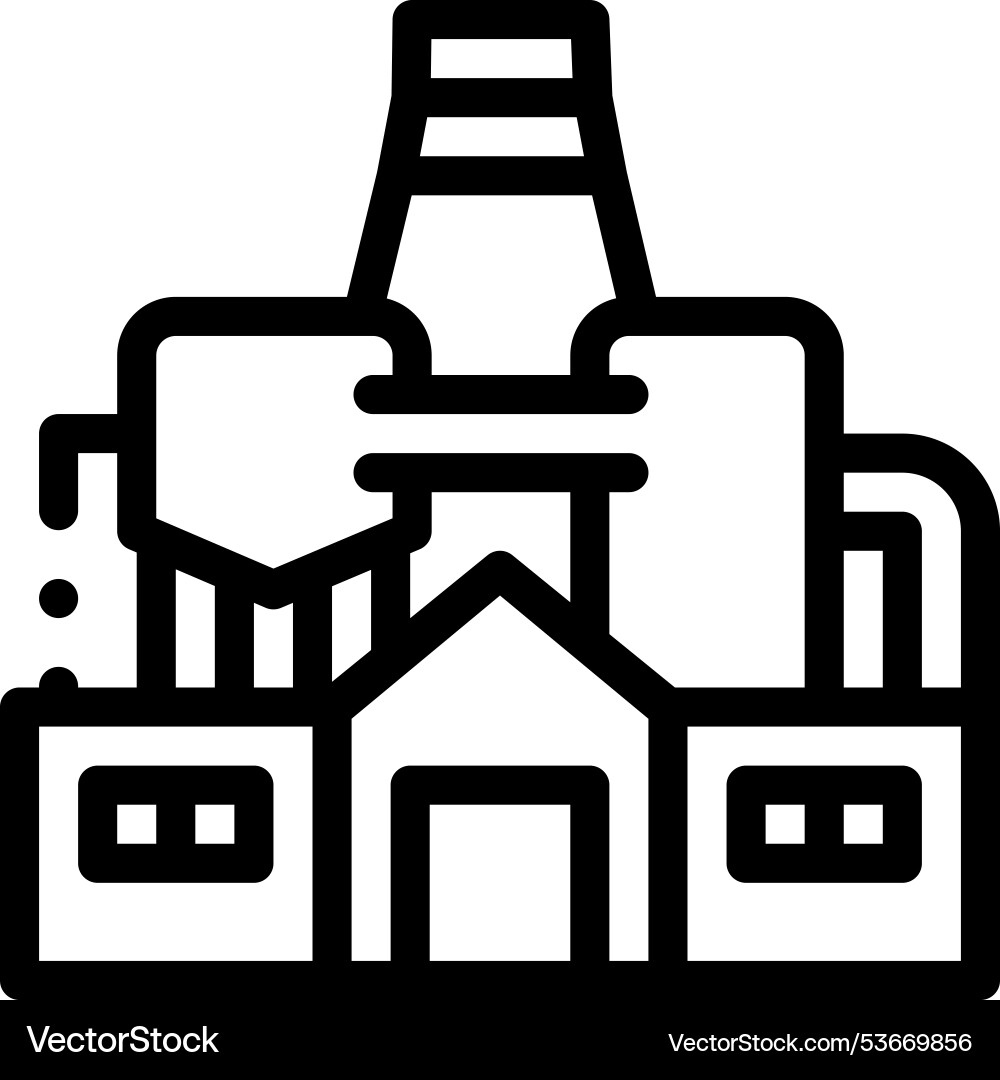Factory icon thin linear style design isolated Factory icon thin linear style design isolated Vector Image
