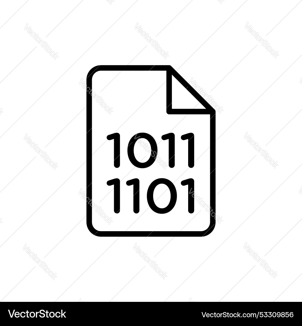 File binary icon isolated on white background File binary icon isolated on white background vector image