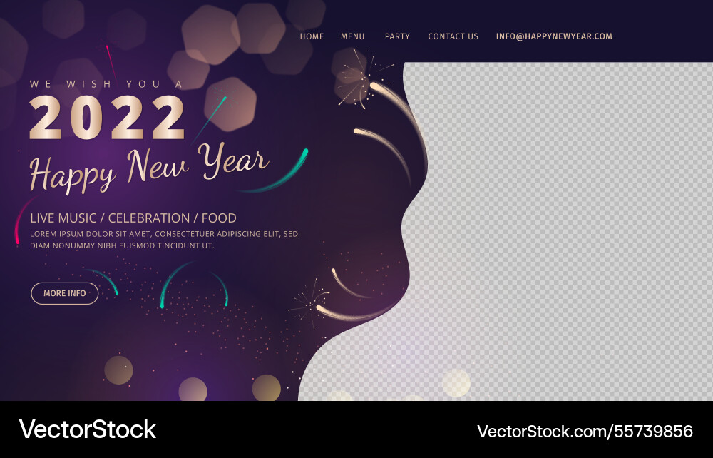 Gradient new year landing page template Vector Image